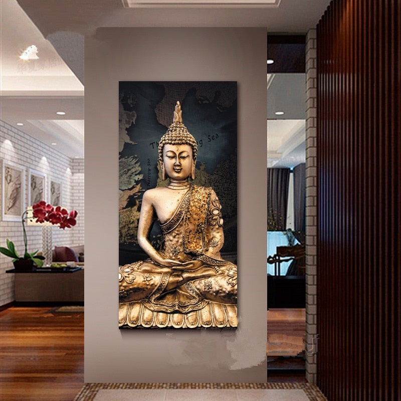 Religious Buddha icon Diy diamond painting cross stitch portrait mosaic buddhism full square round diamond embroidery home decor