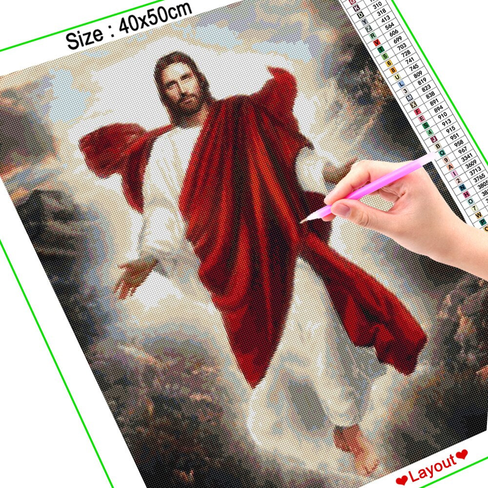 HOMFUN 5D Diamond Painting Full Drill Diamond Embroidery "Religious Jesus" Picture Of Rhinestone Handmade Home Decor A26137