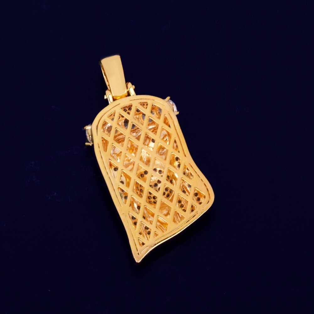 Iced Religious Jesus Head Pendant Necklace Gold Color Bling Cubic Zircon Men's Hip Hop Jewelry For Gift