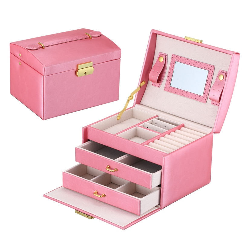 Casegrace Large Jewelry Box PU Leather  Storage Case