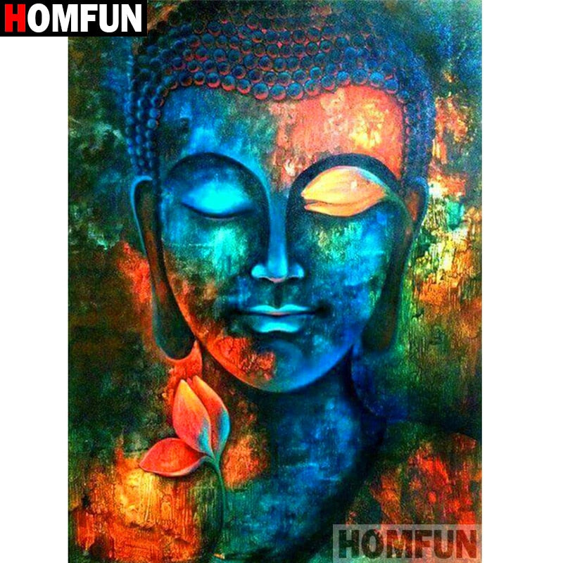 HOMFUN Full Square/Round Drill 5D DIY Diamond Painting "Religious Buddha" 3D Diamond Embroidery Cross Stitch Home Decor A19781