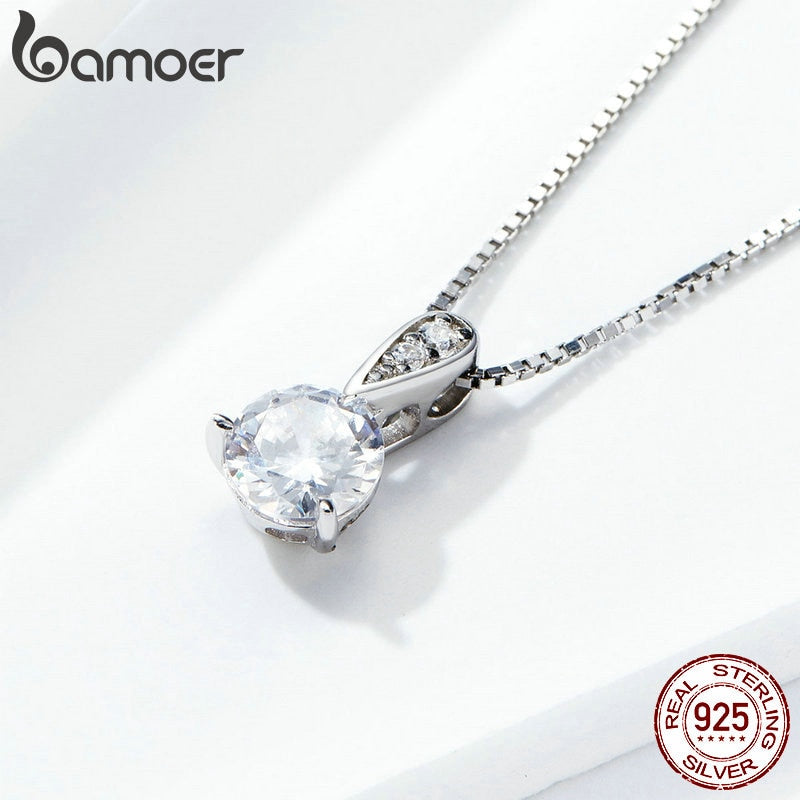 BAMOER Authentic 925 Sterling Silver Clear CZ