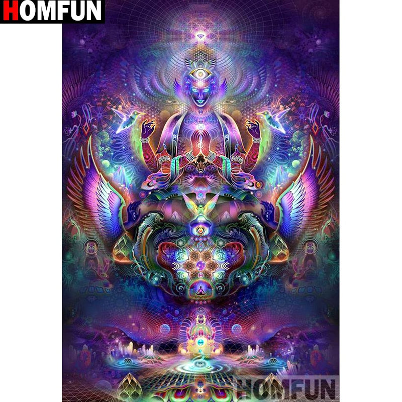 HOMFUN Full Square/Round Drill 5D DIY Diamond Painting "Religious Buddha" Embroidery Cross Stitch 5D Home Decor Gift A13961