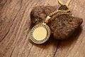 Vnox Islamic Necklace  Gold-color Round Necklace Religious Jewelry with Beautiful CZ Stone