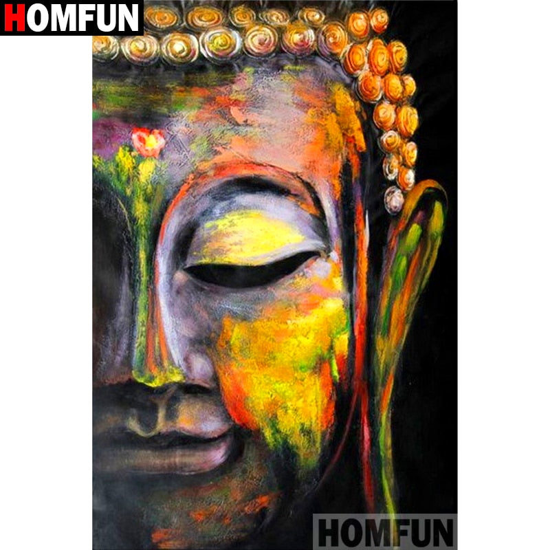 HOMFUN Full Square/Round Drill 5D DIY Diamond Painting "Religious Buddha" 3D Diamond Embroidery Cross Stitch Home Decor A18908