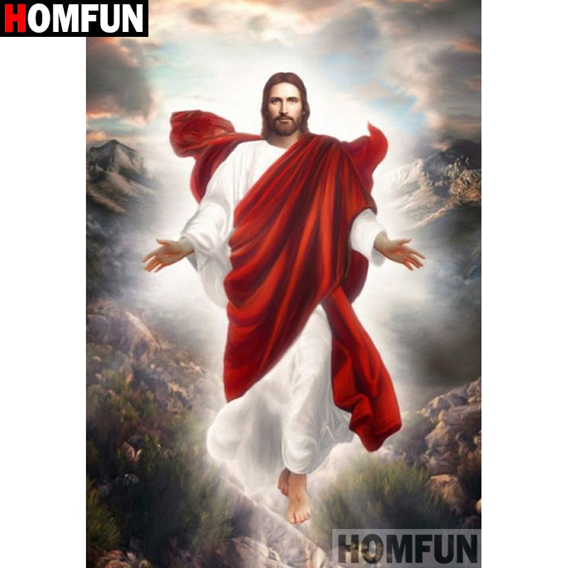 HOMFUN 5D Diamond Painting Full Drill Diamond Embroidery "Religious Jesus" Picture Of Rhinestone Handmade Home Decor A26137