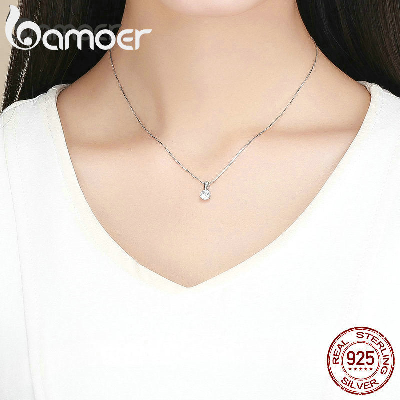 BAMOER Authentic 925 Sterling Silver Clear CZ