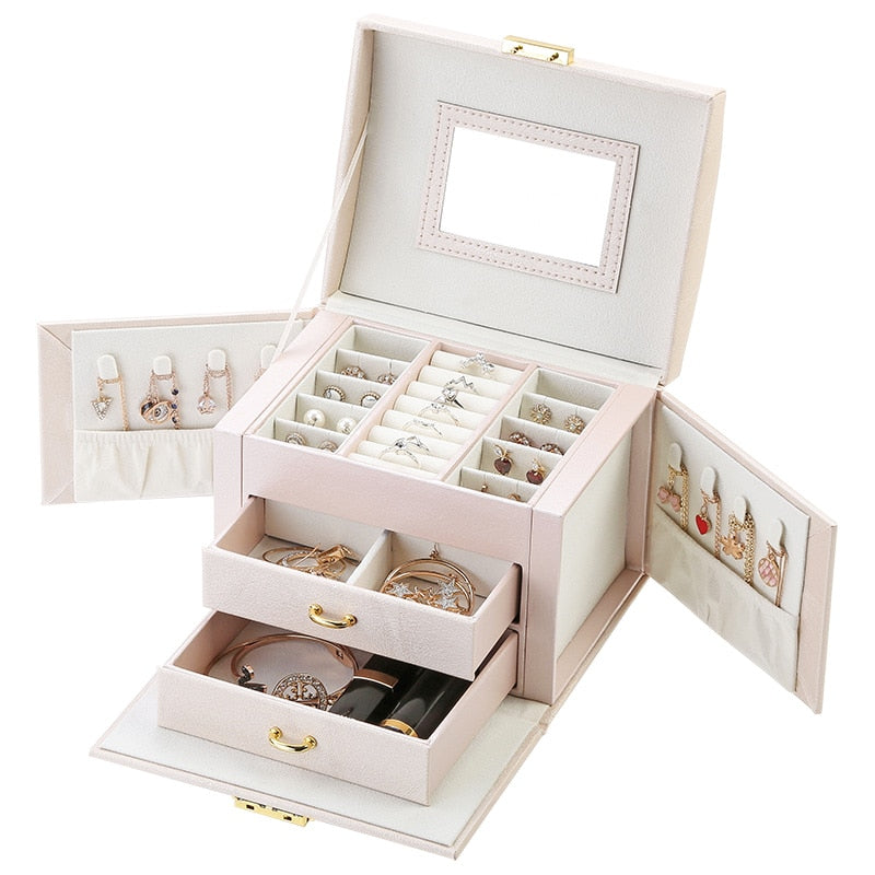 Casegrace Large Jewelry Box PU Leather  Storage Case