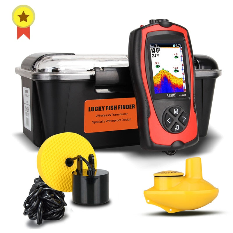 LUCKY FF1108-1C&amp; FF1108-1CT Portable Fish Finder for ice fishing Depth Sonar Sounder Alarm Waterproof echo sounder sonar fish
