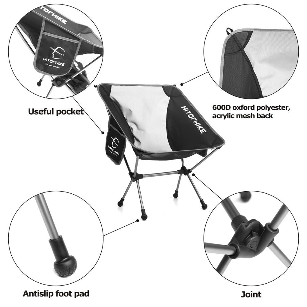 Travel Ultralight Folding Chair Superhard High Load Outdoor Camping Chair Portable Beach Hiking Picnic Seat Fishing Tools Chair
