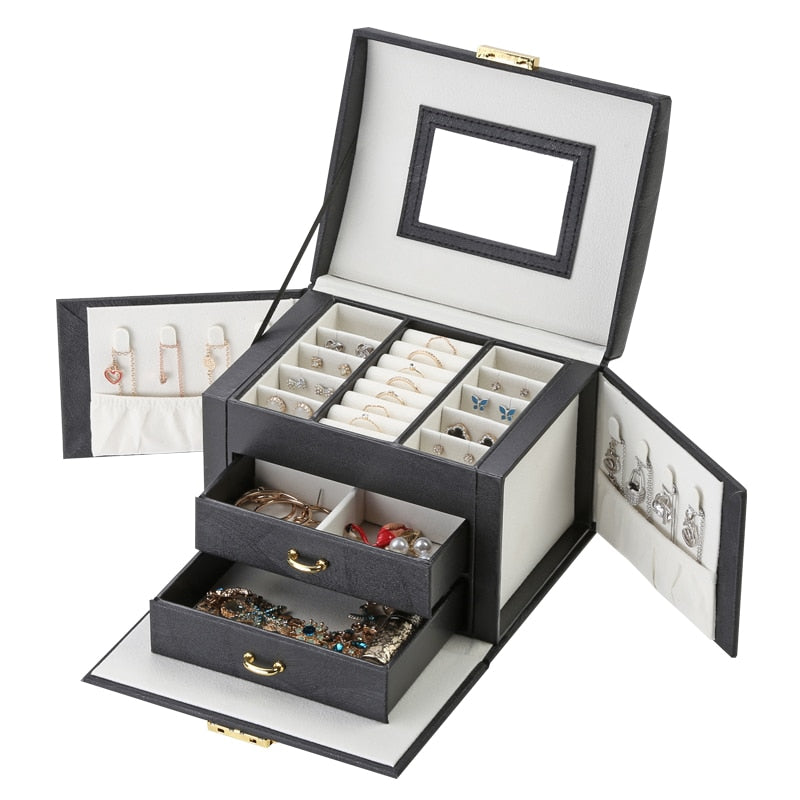 Casegrace Large Jewelry Box PU Leather  Storage Case