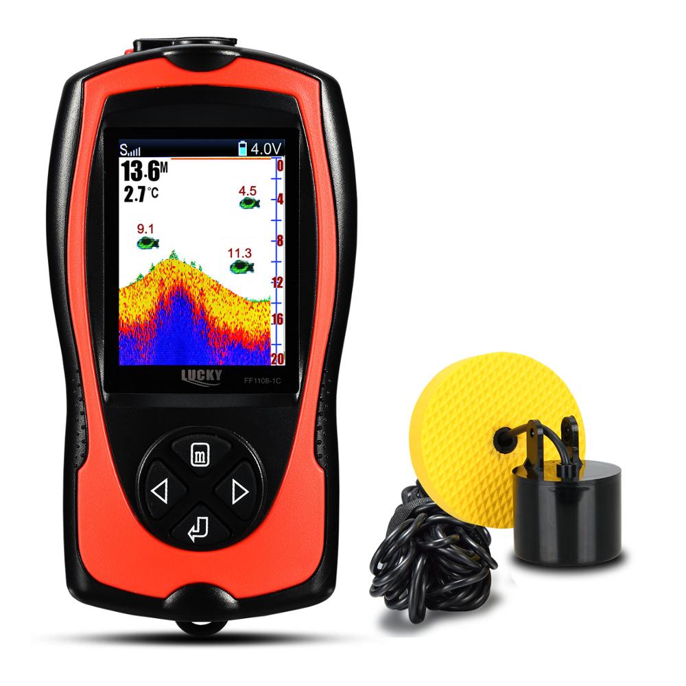 LUCKY FF1108-1C&amp; FF1108-1CT Portable Fish Finder for ice fishing Depth Sonar Sounder Alarm Waterproof echo sounder sonar fish