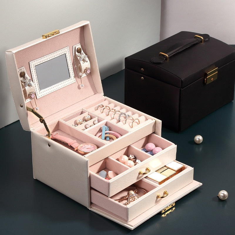 Casegrace Large Jewelry Box PU Leather  Storage Case