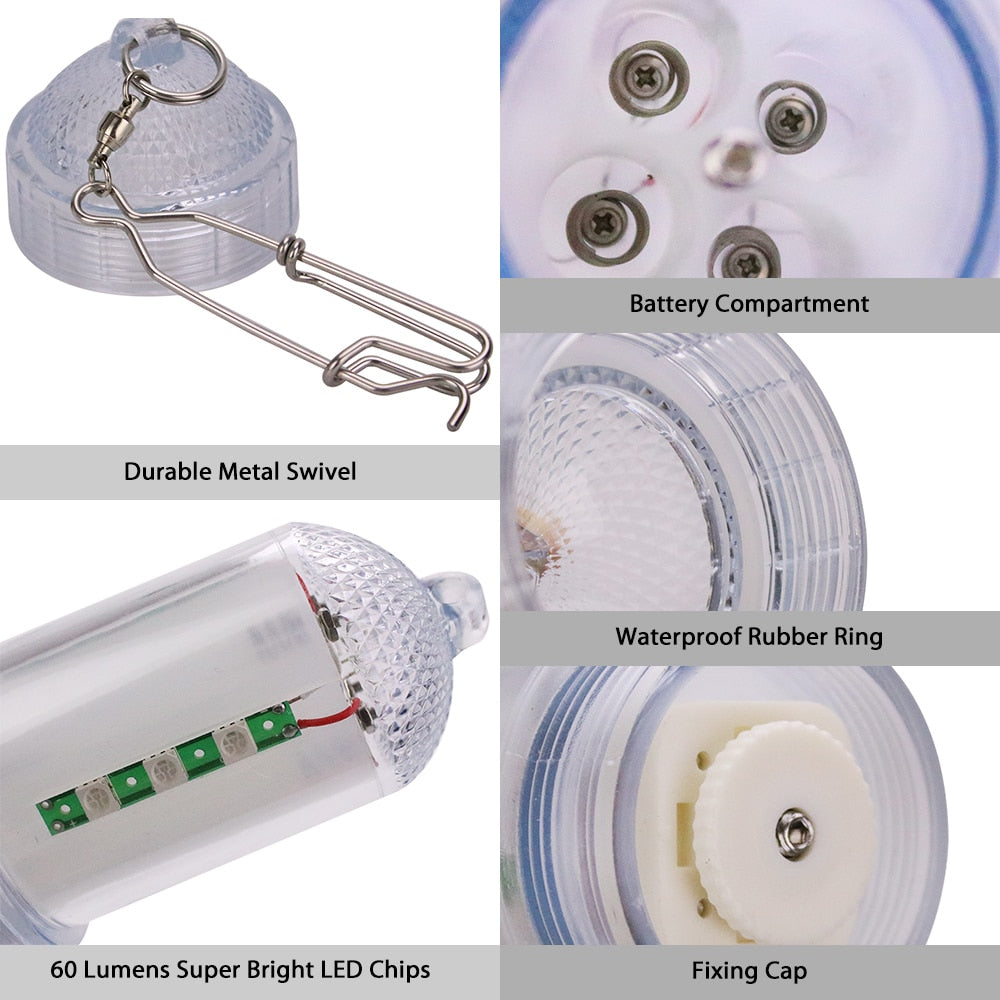 Waterproof Underwater Fishing LED Lure Light Night Fish Attracting Light fishing light underwater Attract Fish Lure