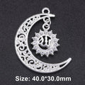 Juya 10Pcs/Lot Wholesale DIY Gold/Silver Color Crescent Allah Muslim Charms For Religious Islamic Jewelry Making Supplies