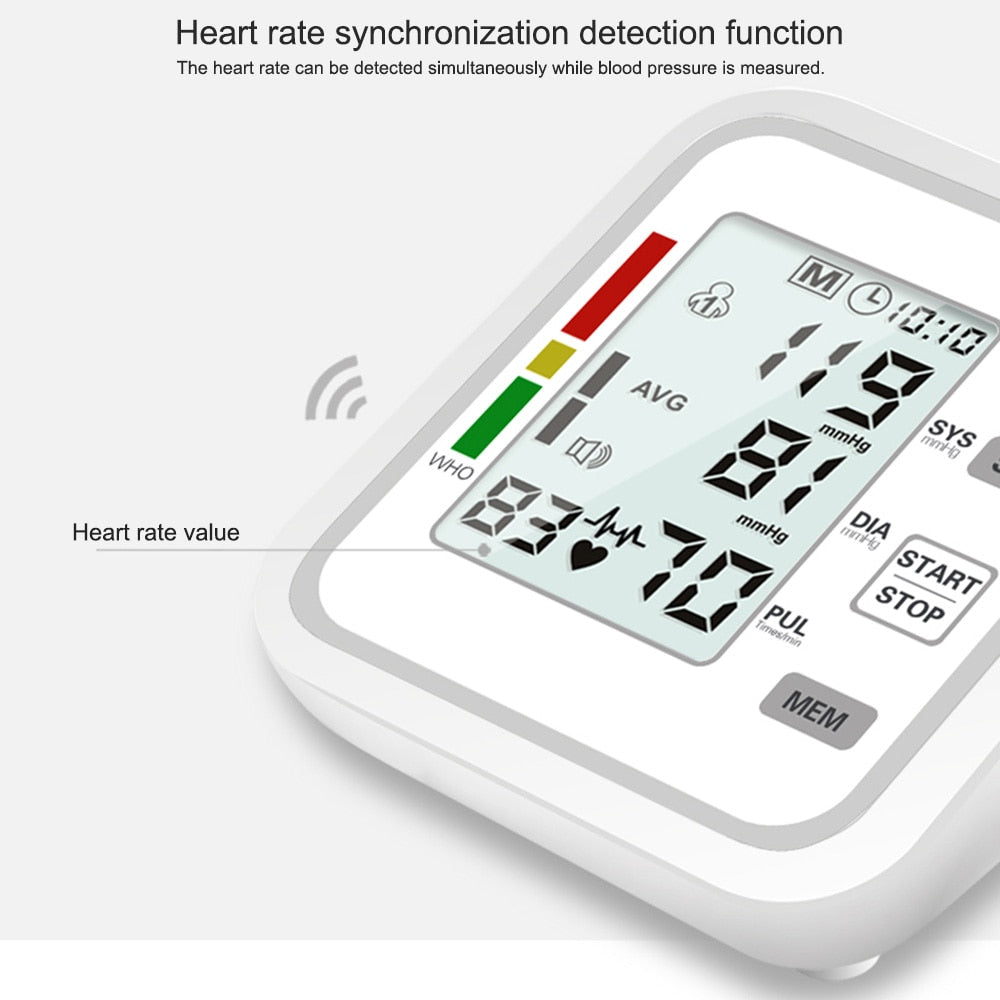 Upper Arm Style Automatic Electronic Blood Pressure Monitor WIth LCD Display Digital Intelligent Blood Pressure Meter