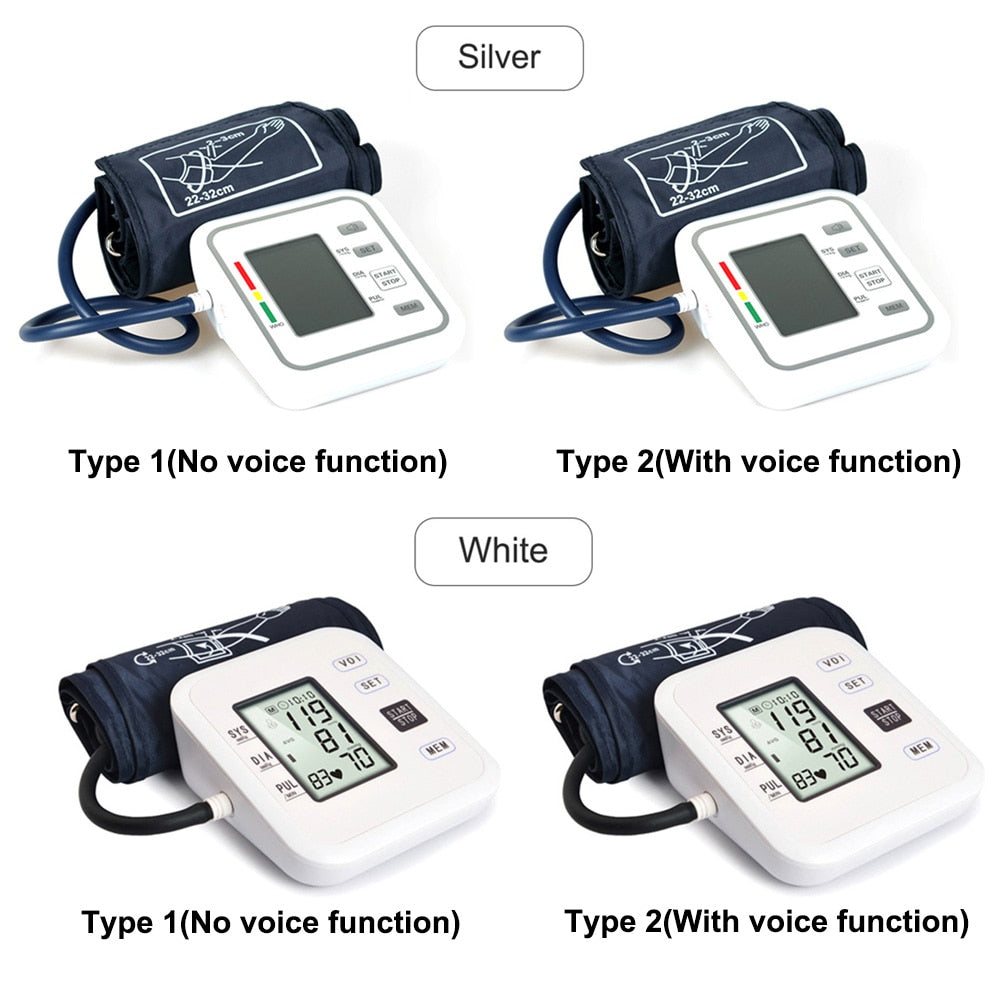 Upper Arm Style Automatic Electronic Blood Pressure Monitor WIth LCD Display Digital Intelligent Blood Pressure Meter