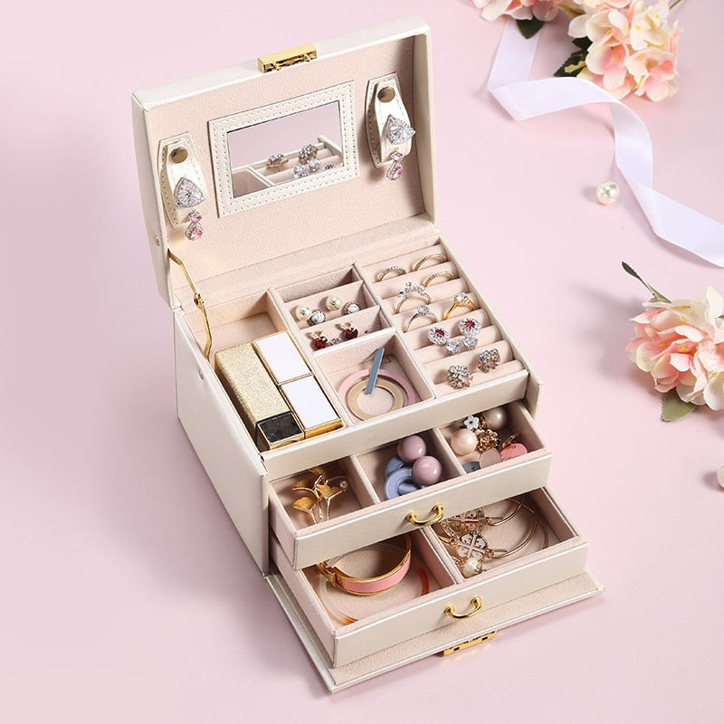 Casegrace Large Jewelry Box PU Leather  Storage Case
