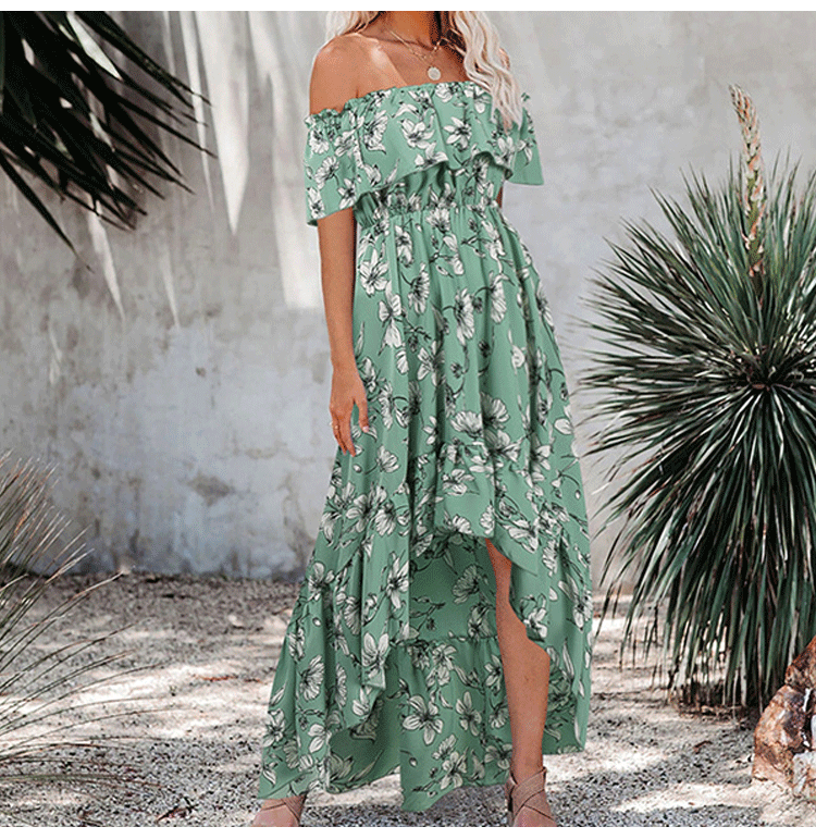 Off shoulder floral long dress