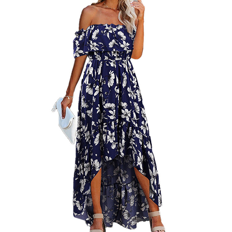 Off shoulder floral long dress