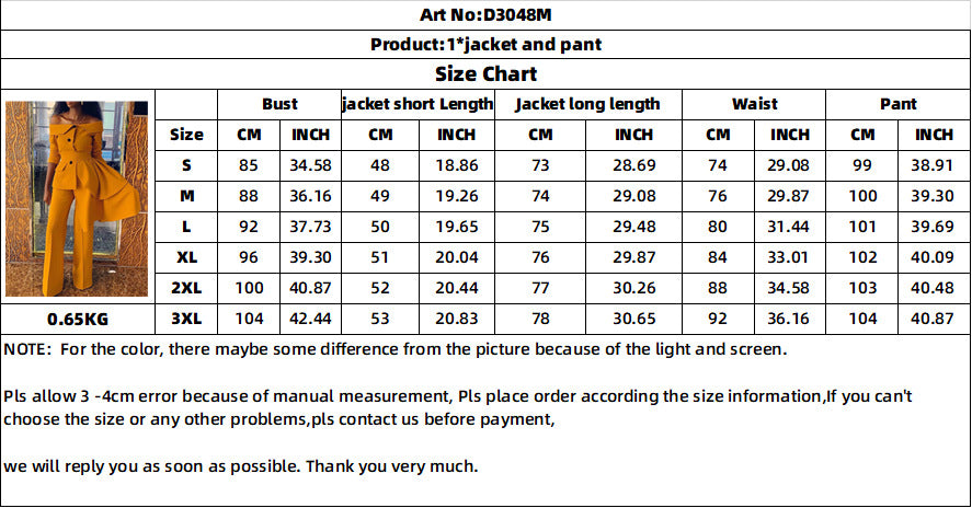 One-Piece Collar Two-Piece Commuting Suit with Dress Pants
