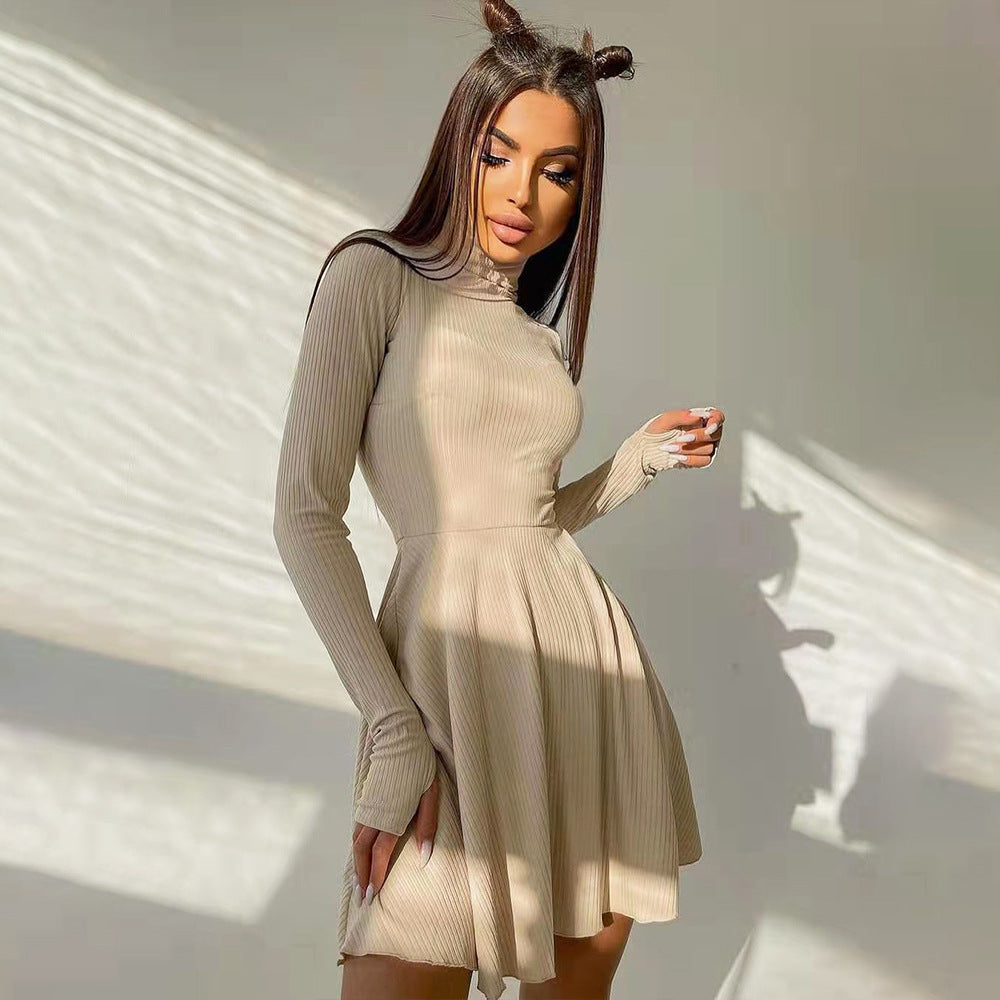 Long sleeved knitted dress