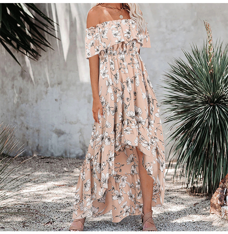 Off shoulder floral long dress