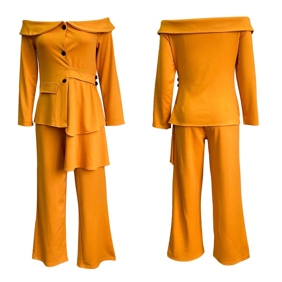 One-Piece Collar Two-Piece Commuting Suit with Dress Pants