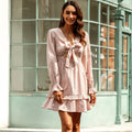 V Neck Long Sleeve Dress