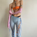 High Waist Long Slim Fit Pants