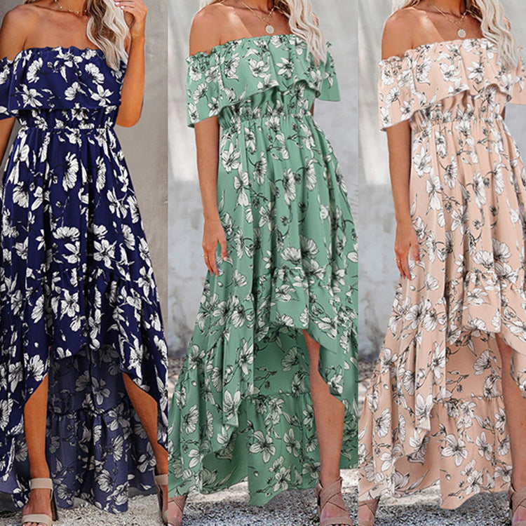 Off shoulder floral long dress