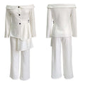 One-Piece Collar Two-Piece Commuting Suit with Dress Pants