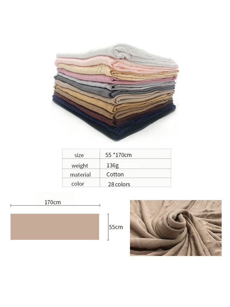 Plain Soft Turban Head wrap 170x55cm