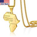 Punk Africa Map Pendant Necklace for Men Women Stainless Steel Gold Color African Map Fashion Jewelry Hip Hop Dropshipping GP56