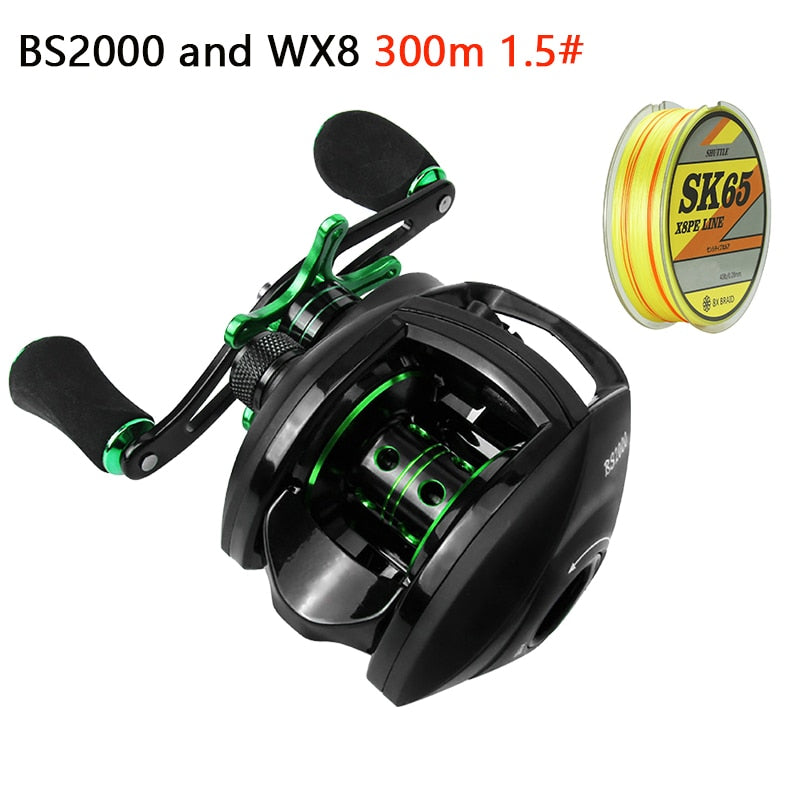 Baitcasting Reel BS2000 8.1:1 High Speed Fishing Reel 8KG Max Drag
