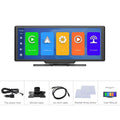 Podofo 9.3" Car Mirror Video Recording Carplay Android Auto Wireless Dash Cam WiFi DVR GPS Navigation Driving Recorder Dashboard