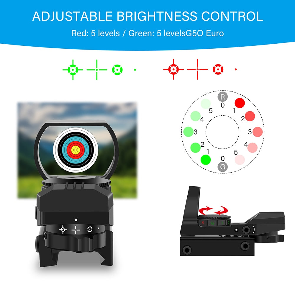 Hot 20mm Rail Riflescope Hunting Optics Holographic Red Dot Sight Reflex 4 Reticle Tactical Scope Collimator Sight