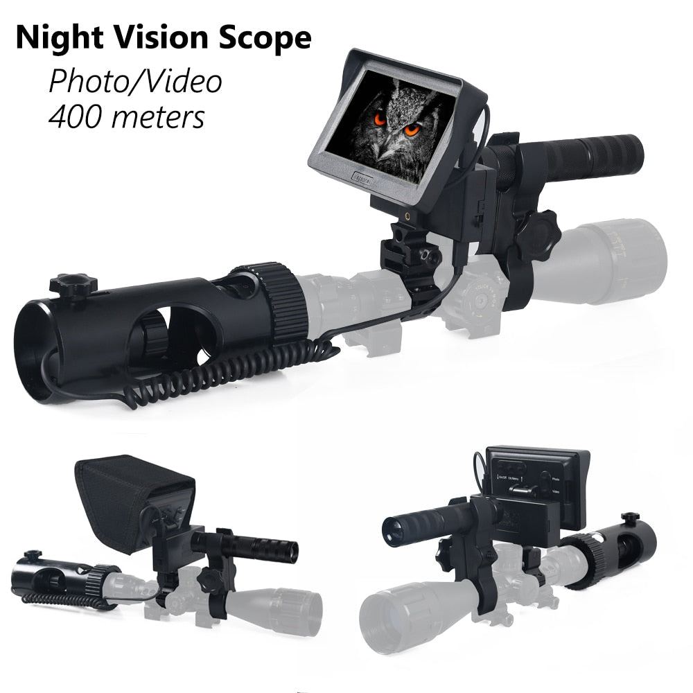 Night Vision Riflescope Hunting Scopes Sight Camera Infrared LED IR Clear Vision Scope Device for Rifle Night Hunting