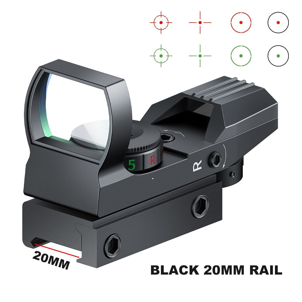 Hot 20mm Rail Riflescope Hunting Optics Holographic Red Dot Sight Reflex 4 Reticle Tactical Scope Collimator Sight