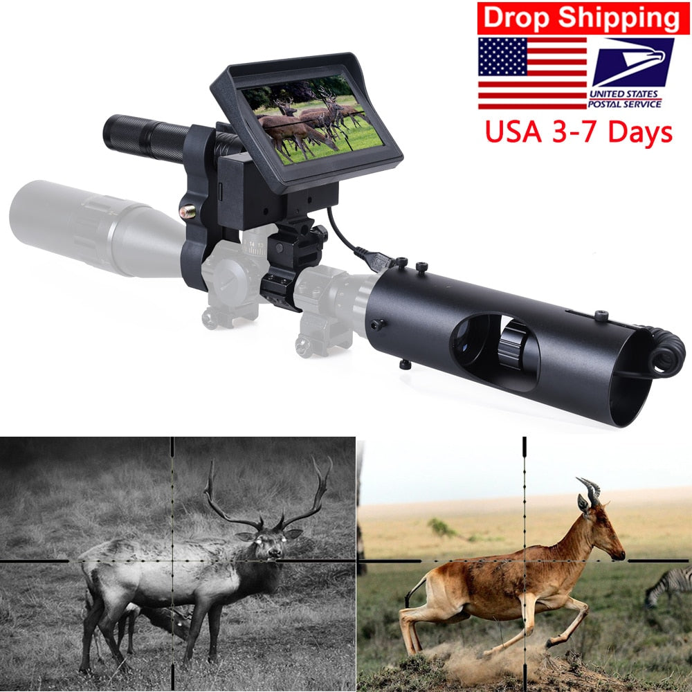 Night Vision Riflescope Hunting Scopes Sight Camera Infrared LED IR Clear Vision Scope Device for Rifle Night Hunting