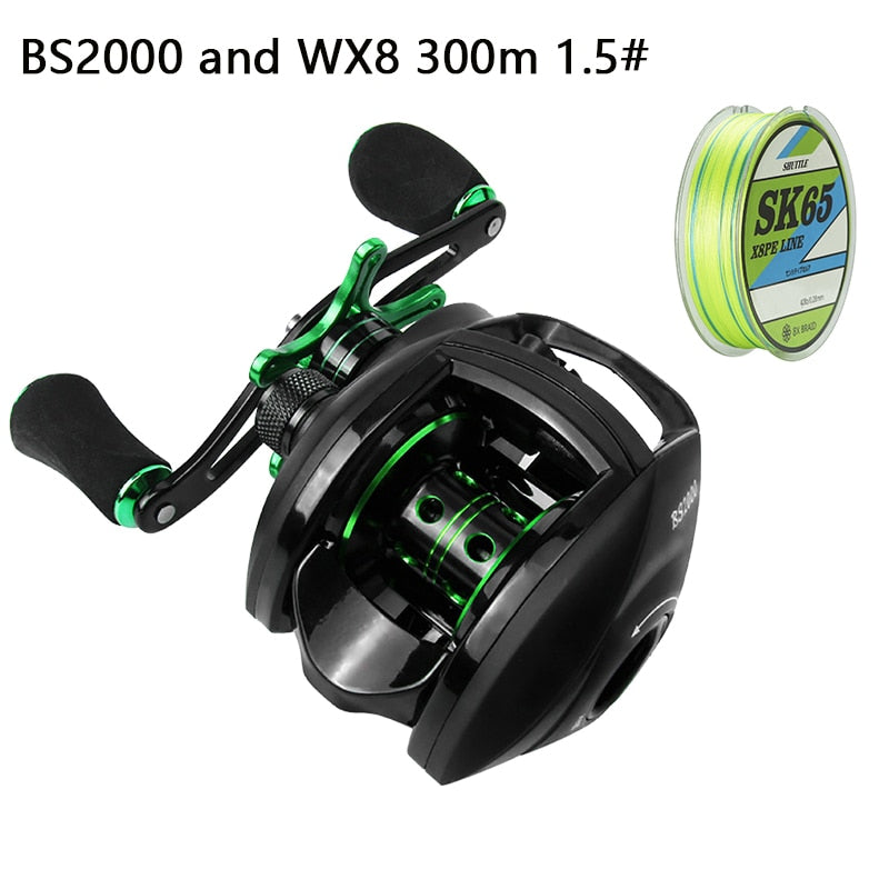 Baitcasting Reel BS2000 8.1:1 High Speed Fishing Reel 8KG Max Drag