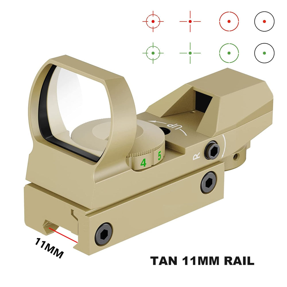 Hot 20mm Rail Riflescope Hunting Optics Holographic Red Dot Sight Reflex 4 Reticle Tactical Scope Collimator Sight
