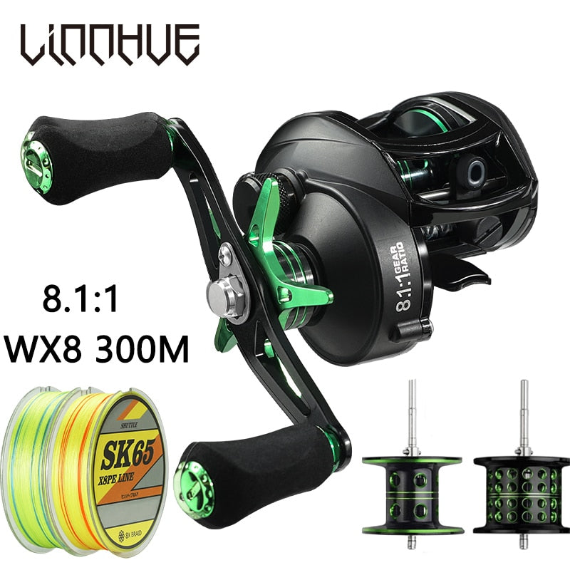 Baitcasting Reel BS2000 8.1:1 High Speed Fishing Reel 8KG Max Drag