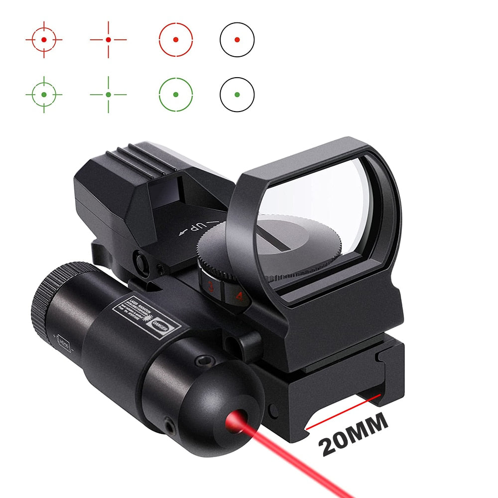 Hot 20mm Rail Riflescope Hunting Optics Holographic Red Dot Sight Reflex 4 Reticle Tactical Scope Collimator Sight