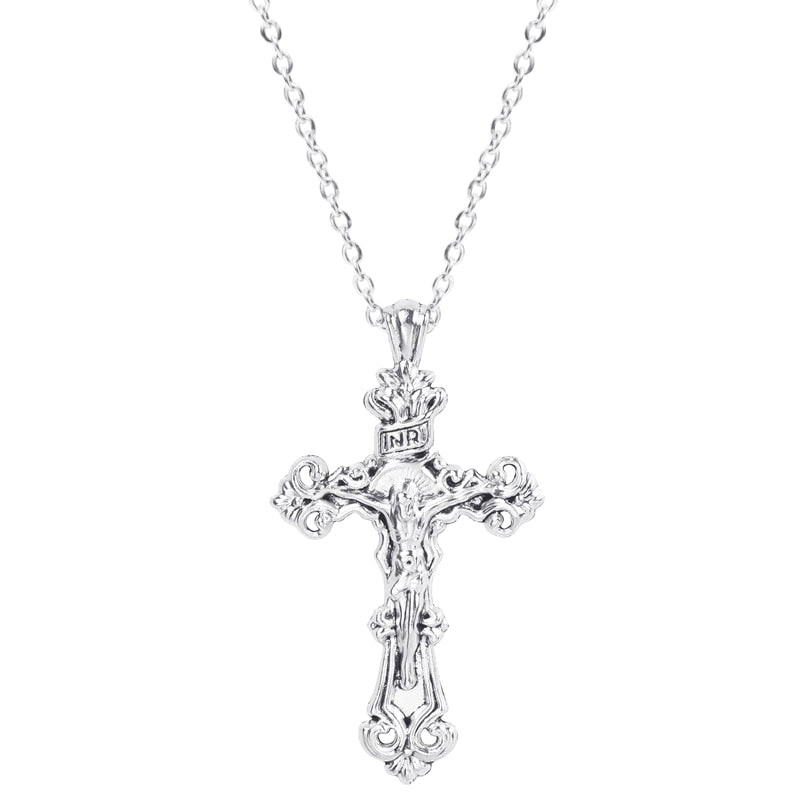 Gothic Religious Jesus Cross Pendant Grunge Necklaces Crucifix Aesthetic Collier Croix For Women Men Mystical Gift Jewelry