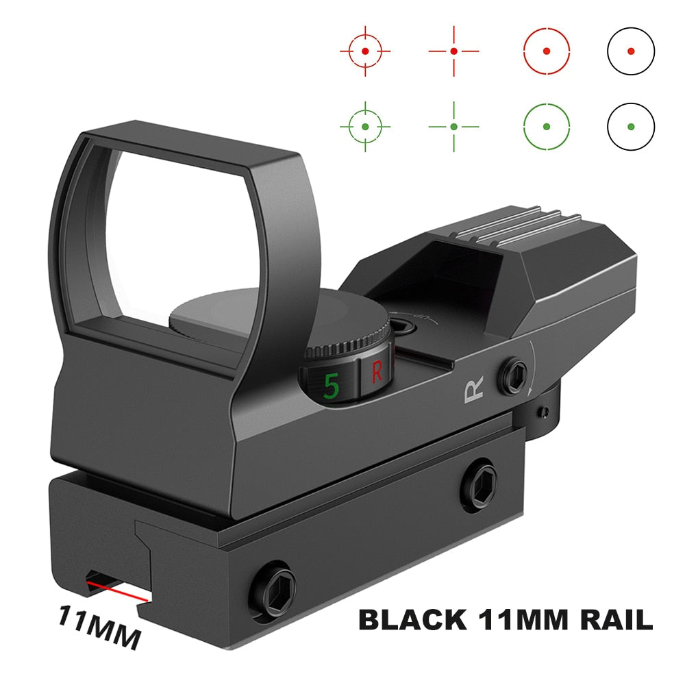 Hot 20mm Rail Riflescope Hunting Optics Holographic Red Dot Sight Reflex 4 Reticle Tactical Scope Collimator Sight
