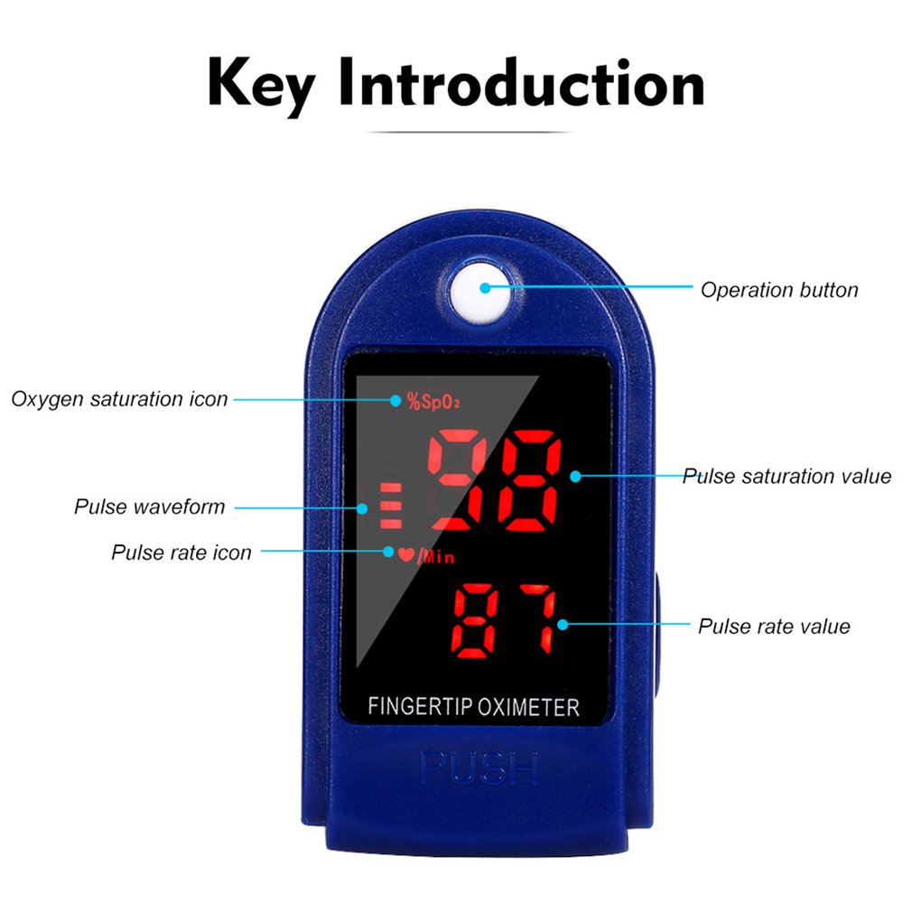 Medical Digital Finger Oximeter Pulse Oximeter LED Screen Finger Clip SPO2 PR Heart Rate Monitor Blood Oxygen Saturation Monitor