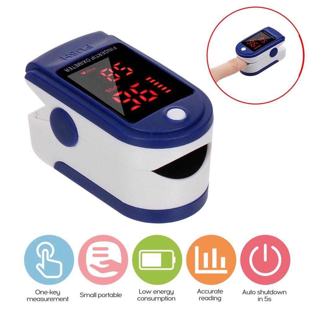 Medical Digital Finger Oximeter Pulse Oximeter LED Screen Finger Clip SPO2 PR Heart Rate Monitor Blood Oxygen Saturation Monitor