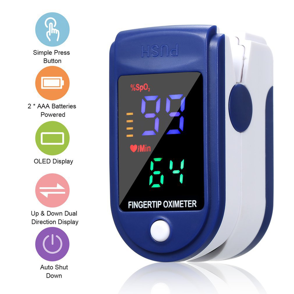 Medical Digital Finger Oximeter Pulse Oximeter LED Screen Finger Clip SPO2 PR Heart Rate Monitor Blood Oxygen Saturation Monitor
