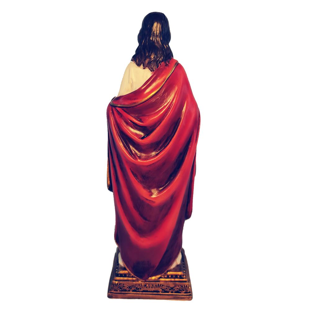 Zayton Jesus Statue Sacred Heart Figure Resin Sculpture Savior Figurine Catholic Christian Religious Gift Home Chapel Decoration